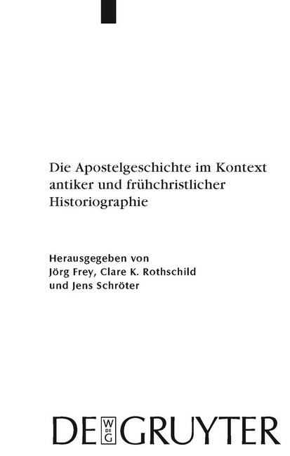Die Apostelgeschichte im Kontext antiker und frühchristlicher Historiographie main product photo