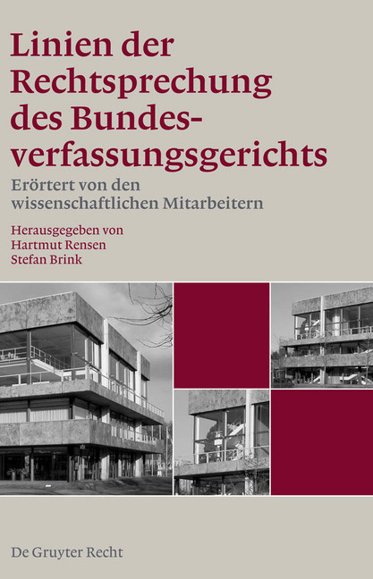 Linien der Rechtsprechung des Bundesverfassungsgerichts - erörtert von den wissenschaftlichen Mitarbeiterinnen und Mitarbeitern. Band 1 main product photo
