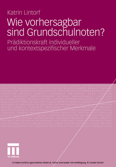 Wie vorhersagbar sind Grundschulnoten? main product photo