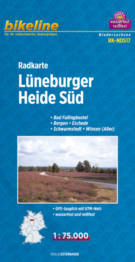 Bikeline Radkarte Lüneburger Heide Süd main product photo