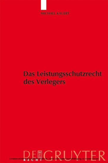 Das Leistungsschutzrecht des Verlegers main product photo