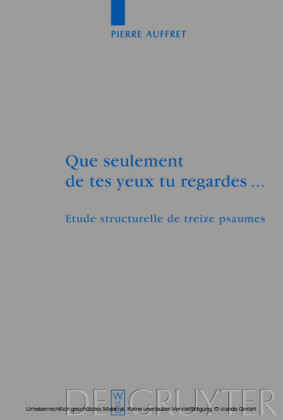 Que seulement de tes yeux tu regardes ...
