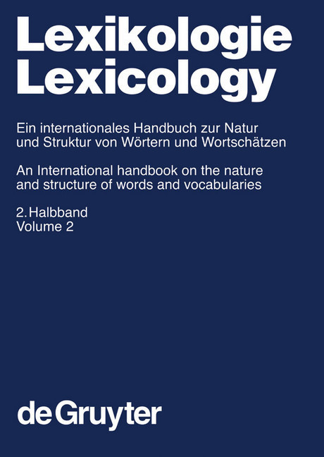 Lexikologie / Lexicology. 2. Halbband main product photo