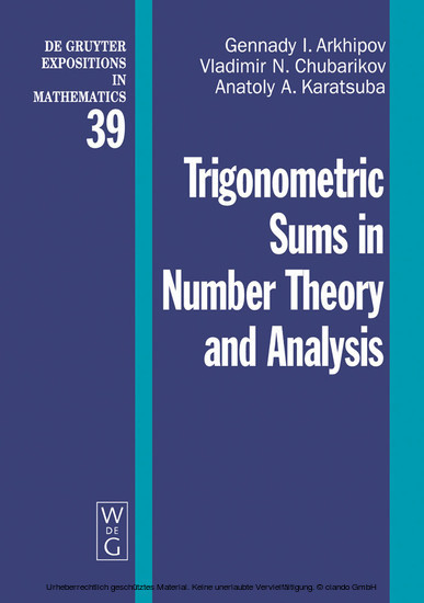 Trigonometric Sums in Number Theory and Analysis main product photo