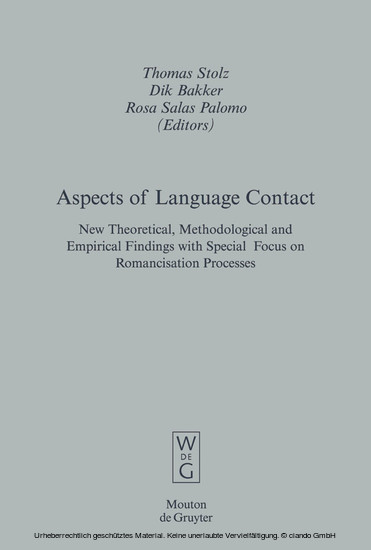Aspects of Language Contact main product photo