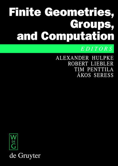 Finite Geometries, Groups, and Computation main product photo