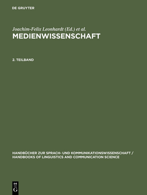 Medienwissenschaft. 2. Teilband. Teilbd.2 main product photo