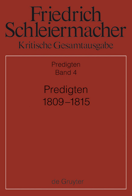 Predigten 1809-1815. Bd.4 main product photo