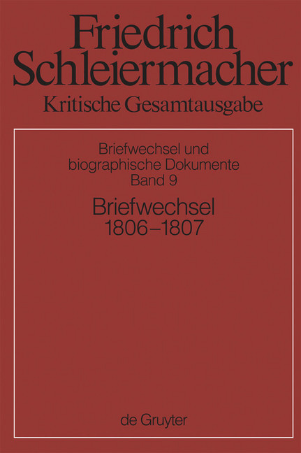 Briefwechsel 1806-1807. Bd.9 main product photo