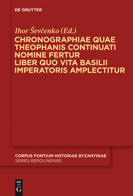 Chronographiae quae Theophanis Continuati nomine fertur Liber quo Vita Basilii Imperatoris amplectitur main product photo