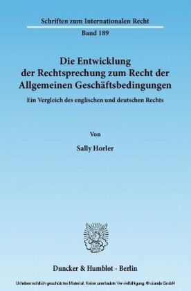 Die Entwicklung der Rechtsprechung zum Recht der Allgemeinen Geschäftsbedingungen.