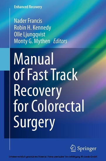 Manual of Fast Track Recovery for Colorectal Surgery main product photo