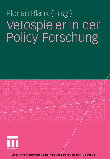 Vetospieler in der Policy-Forschung main product photo