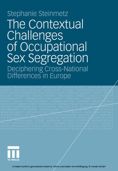 The Contextual Challenges of Occupational Sex Segregation main product photo
