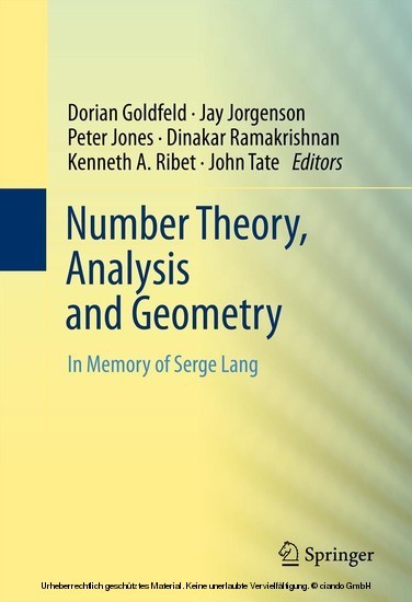 Number Theory, Analysis and Geometry main product photo