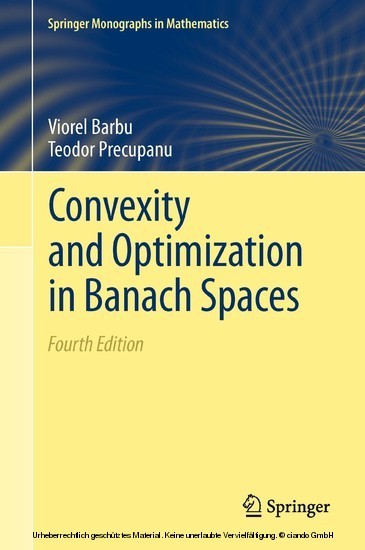Convexity and Optimization in Banach Spaces main product photo