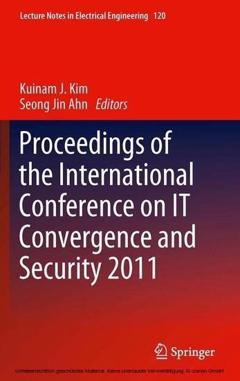 Proceedings of the International Conference on IT Convergence and Security 2011 main product photo