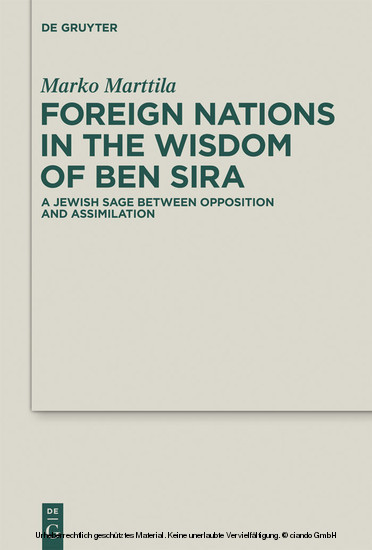 Foreign Nations in the Wisdom of Ben Sira main product photo