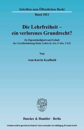 Die Lehrfreiheit - ein verlorenes Grundrecht? main product photo