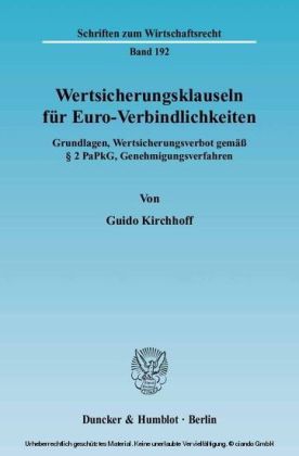 Wertsicherungsklauseln für Euro-Verbindlichkeiten.