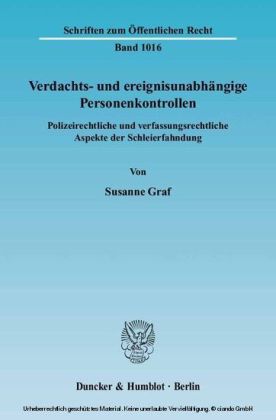 Verdachts- und ereignisunabhängige Personenkontrollen.