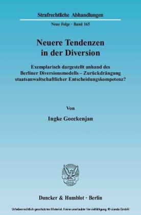 Neuere Tendenzen in der Diversion.