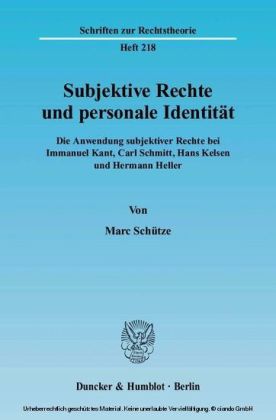 Subjektive Rechte und personale Identität. main product photo