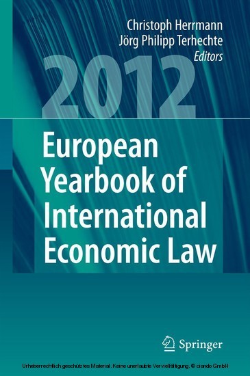 European Yearbook of International Economic Law 2012 main product photo