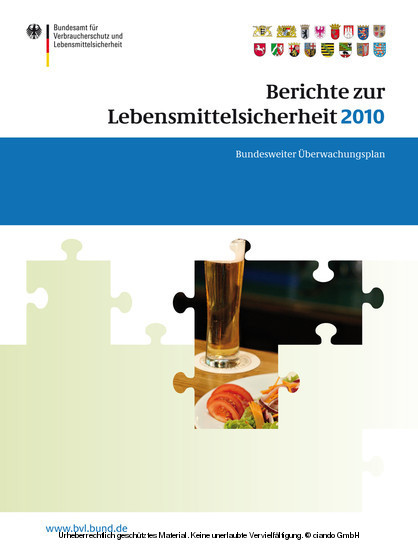 Berichte zur Lebensmittelsicherheit 2010 main product photo