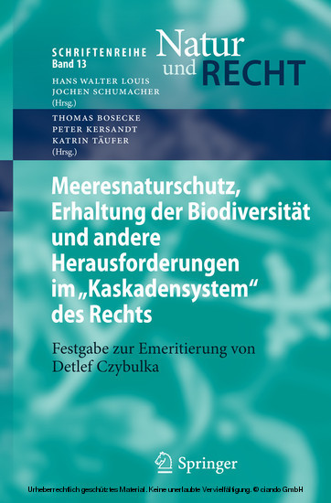 Meeresnaturschutz, Erhaltung der Biodiversität und andere Herausforderungen im 'Kaskadensystem' des Rechts main product photo