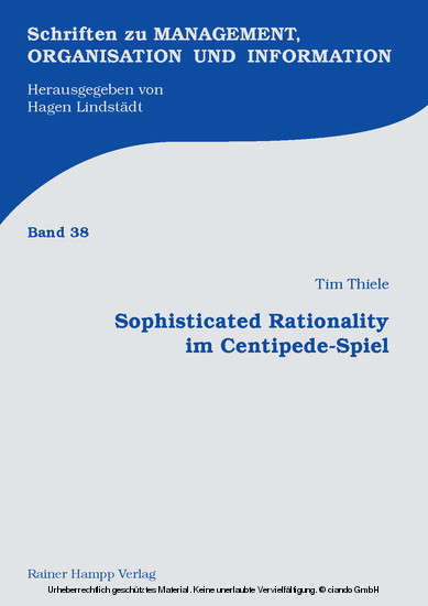 Sophisticated Rationality im Centipede-Spiel main product photo