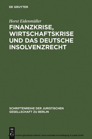 Finanzkrise, Wirtschaftskrise und das deutsche Insolvenzrecht main product photo