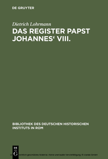 Das Register Papst Johannes' VIII main product photo