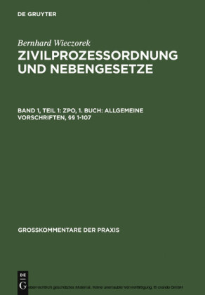 ZPO, 1. Buch: Allgemeine Vorschriften, 1-107