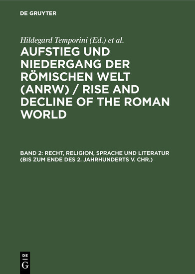 Recht, Religion, Sprache und Literatur (bis zum Ende des 2. Jahrhunderts v. Chr.) main product photo