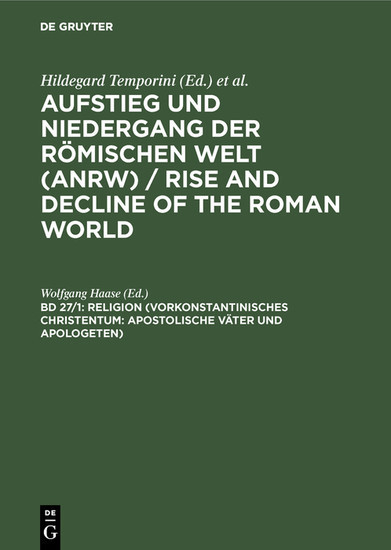 Religion (Vorkonstantinisches Christentum: Apostolische Väter und Apologeten) main product photo