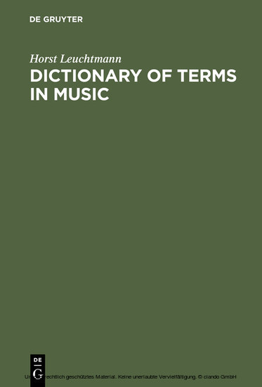 Dictionary of Terms in Music / Wörterbuch Musik main product photo