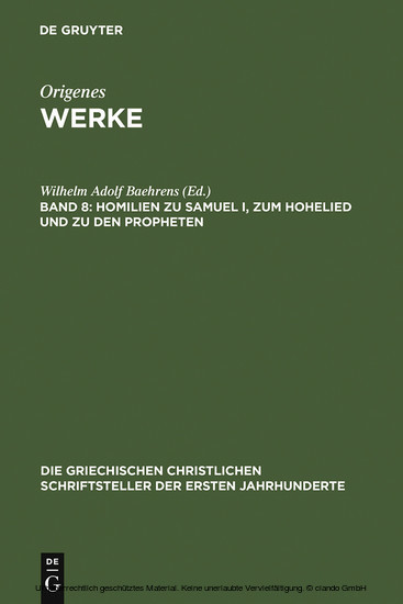 Homilien zu Samuel I, zum Hohelied und zu den Propheten main product photo