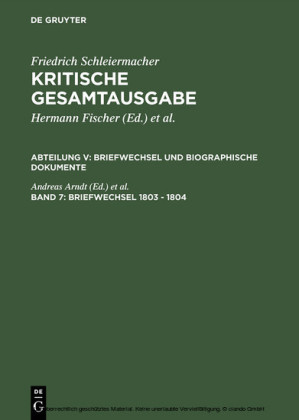 Briefwechsel 1803 - 1804