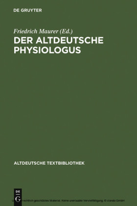 Der altdeutsche Physiologus