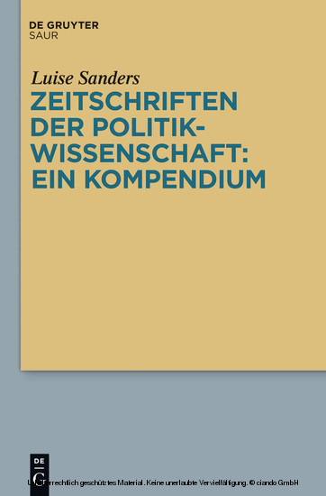 Zeitschriften der Politikwissenschaft: ein Kompendium main product photo