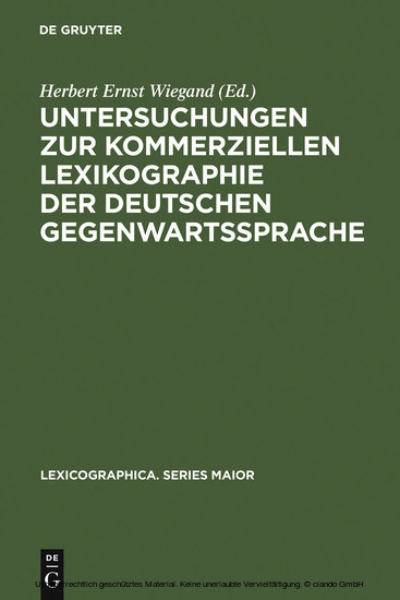 Untersuchungen zur kommerziellen Lexikographie der deutschen Gegenwartssprache. Band 2 main product photo