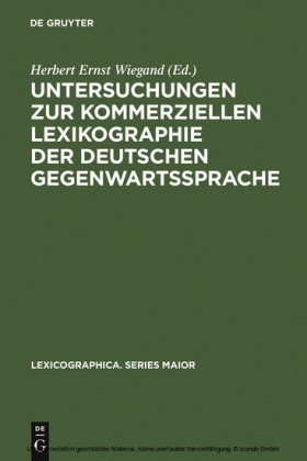 Untersuchungen zur kommerziellen Lexikographie der deutschen Gegenwartssprache. Band 2