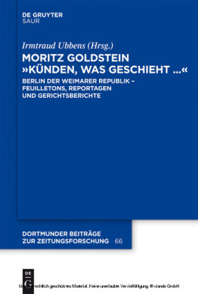Moritz Goldstein 'Künden, was geschieht...'