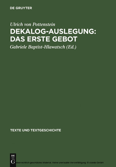 Dekalog-Auslegung: Das erste Gebot main product photo