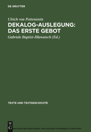 Dekalog-Auslegung: Das erste Gebot
