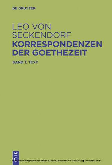 Korrespondenzen der Goethezeit main product photo
