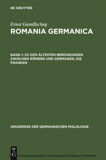 Zu den ältesten Berührungen zwischen Römern und Germanen, Die Franken main product photo