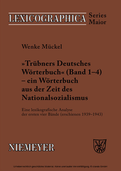 Trübners "Deutsches Wörterbuch" - ein Wörterbuch aus der Zeit des Nationalsozialismus main product photo