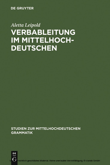 Verbableitung im Mittelhochdeutschen main product photo